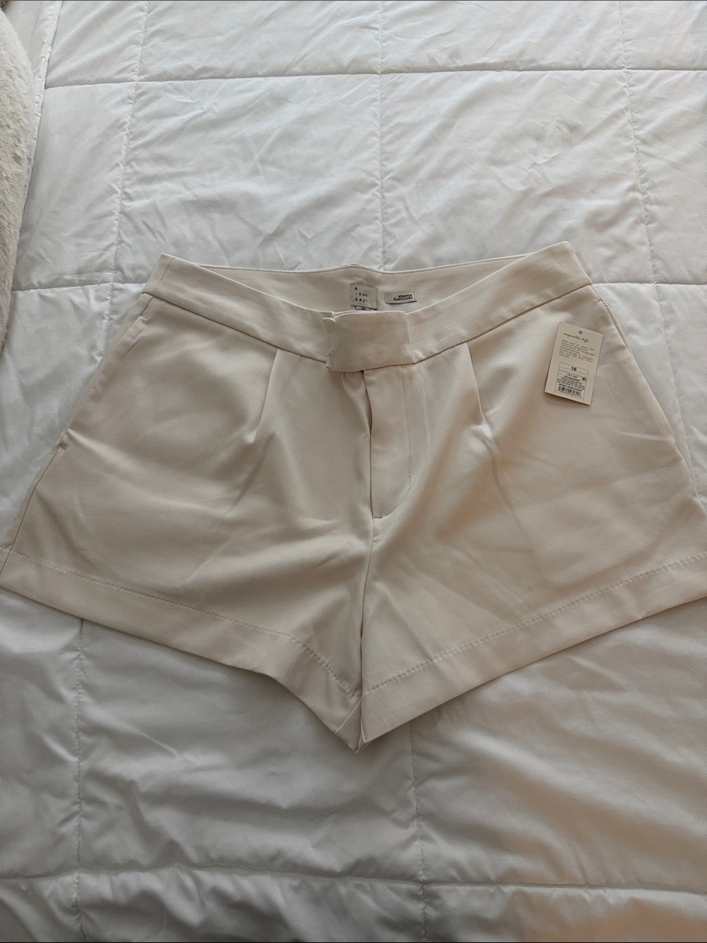 A New Day High-Waist Cream Tailored Shorts